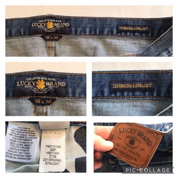 Lucky Brand Mens Jeans 221 Original Straight Denim Jeans Pockets Comfort Size 38 - Picture 10 of 12